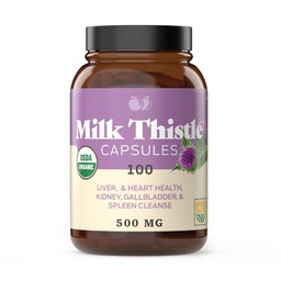 Teljes természetes termékek Tiszta szerves tejpor kapszula - 500 mg Silymarin por 100 tabletta