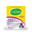 Culturelle 3- in- Complete probiotic daily formula, egyszer egy nap probiotikus kiegészítés, Segít az emésztőrendszer jobban működik, támogatja a természetes immundefenses, Plus Omega 3, Non-GMO, 30 gróf