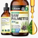 BIO KRAUTER Saw Palmetto kivonat - Vegan Saw Palmetto férfiaknak és nőknek - Vizelettámogatás - Alkohol és cukor mentes - 4 Fl.Oz.