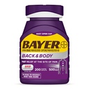 Bayer Extra Strength 500mg Aszpirin Plus koffein erős fájdalom enyhítésére, 200 bevont kupak
