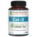 Tisztán táplált Cal D - Plant Based Kalcium VIT D3 K2 & Magnézium 124; 120 Tabs