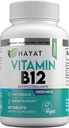 HAYAT Vitamine Vegan Natürliches Vitamin B12 1000 MCG, Nahrungsergänzungsmittel für Energie Metabolismus Unterstützung, 2 Monate Versorgung, Alle natürlichen, zertifizierten Halal, 60 Tabletten, Made in USA