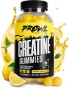 Kreatin Monohidrát gumik - Creatine Gumies a férfiak és nők számára - Izomnövekedés, Erő, & Recovery - Vegan, Non-GMO, & Gluten- Free - Natural Lemon Flavor - (30 szervák, 120 gróf)