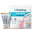 DripDrop Sugar Free Hydration Packets - Zero Classic Variety Pack - Single Serve Electrolites Powder Drink Mix - Lemon Lime, Görögdinnye, Barack, Passion Fruit - Non-GMO, Gluten Free, Vegan - 32 Sticks
