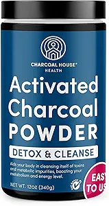 Charcoin House Detox és Cleanse USP Medical Grade Coconut Shell Aktivált Charcoin Powder - magas adszorozív és gyors hatású kapacitás - Por, Ehető és tápláló - 24 oz