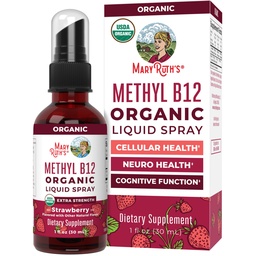 MaryRuth Organics B12-vitamin Folyékony spray 124; Vegán, Non-GMO, Gluten- Free dupla124; USDA Organic Supplement