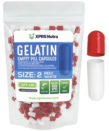XPRS Nutra mérete 2 üres kapszula - 100 darab üres zselatin kapszula - pirula DIY kapszula töltelék - tiszta szarvasmarha pill gél kapcsok Do- it- Yourself kiegészítők (piros / fehér)