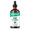 Vimergy Organic Liquid Vitamin B12 Supplement 2500 mcg, Methylcobalamin & Adenosylcobalamin Fast- Absorbing Energy Support USDA Organic, Vegan, Non-GMO B12 Vitamins for Women & Men 115 Serving (115 ml)