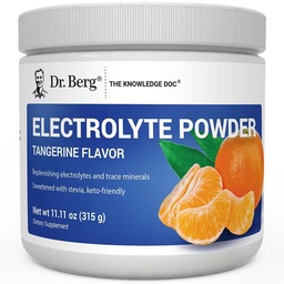 Dr. Berg Zero Sugar Hydration Keto Electrolyte Powder - Enhaned w / 1000 mg Kálium & Real Pink Himaláján Só (NEM Asztali Só) - Tangerine Flavor Hidration Drink Mix Supplement - 50 Servings