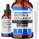 Super Natural Goods Biotin & Collagen Vitamins - Hajhullás, Gut Health, Anti-Aging, Skin Care & Nails - Made in USA, Non-GMO & Cruelty Free (4 Ounce- 15,000µg)