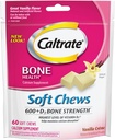 Caltrate 600 + D3, kalcium és D3-vitamin kiegészítés Soft Chews, 600mg (Vanilla Crème Flavor, 60 gróf)