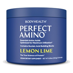 Body Health PerfectAmino Powder - BCAA és EAA Powder for Pre and Post Workout - Amino Acid Energy Drink for Men and Women to Support Lean Muscle and Recovery - Lemon Lime - 30 Servings