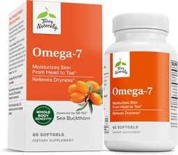 Terry Natural Omega -7 - Diétás kiegészítés esszenciális zsírsavval - Táplálkozási kiegészítés, hogy támogassa a bőr egészségét tengeri Buckthorn, Berry Pulp & Seed Oil - 60 Softgels (csomag 2)
