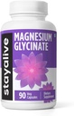 STAY ALIVE Chelat Magnesium Glycinat 500mg, hohe Absorption, 90 Kapseln, 100% reines Glycinat-Pulver, extra Stärke Magnesium Ergänzung für Frauen und Männer, Non-GMO & Gluten freie Pillen
