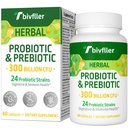 Probiotikumok nők számára Men- 300 milliárd CFU, 24 Strains Probiotic + 15 Organic Herbs Prebiotics Blend, Pre and Probiotics, Digestive Health, Immune & Gut, Hasmenés, puffadás, Vegan, 2 hónap ellátás