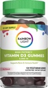 Szivárvány könnyű D-vitamin gumik, magas potencia D3-vitamin 2,000NE Immun-egészségügyi támogatás, segíti az erős csontok és fogak, glutén mentes, Vegan, Berry, 120 gumi