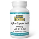 Természetes tényezők Alpha- Lipoic Acid + B 600 mg, 60 kapszula