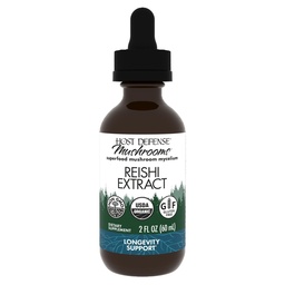 Host Defense Reishi kivonat - Heart & Immune Health Support Supplement - Gomba kiegészítés az energia és a vitalitás támogatására - Reishi kiegészítés a támogatás teljes Well- Being - 2 fl oz (60 szerváció)