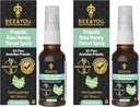 Méhek és Te nyers méztorokspray, 100% Tiszta Propolisz kivonat, Immuntámogatás, Sore torok & Congestion Relief, Oral Health, Antioxidánsok, Natural, Keto, Paleo, Gluten- Free FL 124; 1 FL Oz (2-es csomag)
