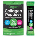 Orgain Hydrolized Collagen Peptides Travel Packets For Women & Men - 5g Grass Fed Collagen Per Serving, Hair, Skin, Nail & Joint Support Supplement, Non-GMO, Type I & III - Nem ízesített (25 gróf)