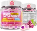 Haj Növekedés Vitaminok Liquid- Töltött gumik - Biotin 5000mcg, Hydrolized Collagen Peptides, Omega 3- 6- 9, Hyaluronic Acid, Metilfolát, Metilkobalamin - Egészséges haj, bőr és körmök kiegészítés nők számára