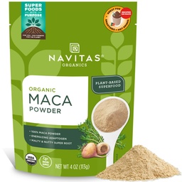 Navitas Organics Maca Powder - 100% zselatinizált Perui Maca Adaptogen Smooties, Lattes, Sütés & More - Energze & Balance - USDA Organic, Non GMO, Vegan, Gluten Free (4oz. Bag, 23 Servings)