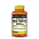MASON NATURAL Milk Thistle 500 mg - Támogatás egészséges májfunkció, tisztítás és méregtelenítés, gyógynövény étrend kiegészítés, 60 kapszula