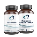 Egészségügyi tervezések Magnézium Glicinate Complex (60 kapszula) & B- Supreme (60 kapszula) Bundle - B Vitamin Complex magas abszorpcióval Magnézium kiegészítés