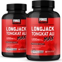 Force Factor Longjack Tongkat Ali Max, Tongkat Ali for Men, Férfi Stamina és Vitality Supplement Készült kulcsfontosságú természetes összetevők Superior Absorption, 1200mg, 120 kapszula, 2- Pack
