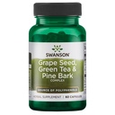 Swanson Grape Seed Green Tea & Pine Bark Complex Health Antioxidáns Támogató Polifenolok OPCS Gyógynövény kiegészítés 60 kapszula (Caps)