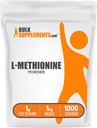 BulkSupplements.com L- Metionine Powder - Amino Acids Nutritional Supplements, Coline Supplements, Antioxidáns Supplement - Gluten Free, 1 g per Serving, 1 kg (2,2 kg) (1-es csomag)