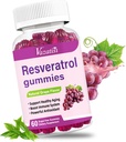 Magas tisztaságú resveratrol gumik, 98% transz- resveratrol Quercetinnal, Coq 10, C-vitamin, Reservatrol kiegészítés antioxidánshoz, anti- öregedéshez, 60 gumi