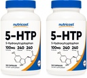 Nutricost 5- HTP 100mg, 240 Vegetáriánus kapszula (5- Hidroxitriptofán) - Non-GMO & Gluten Free (2 üveg)