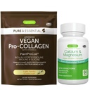 Vegan Vanilla Collagen fehérje por + kalcium és magnézium komplex Bundle, Átfogó csonttámogatás, által Igennus