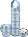Zannaki Metal Weekly Pill Organizer, Large Travel Pill Box 7 Day, Waterprofect Daily Pill Case with Silicone Handle, Aluminum Aluminum Alloy Portable Pill Holder Container for Vitamin, Medicine, Supplement, Pills