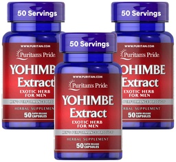 Puritan 's Pride Yohimbe 1000 Mg, 50 gróf, növényi cellulóz, zselatin (3-as csomag)