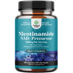B3-vitamin Niacinamid 500 mg kapszula - Mitokondriális energia és erős bőr kiegészítés - AKA-vitamin B3 Niacin 500mg Flush Free és Nicotinamid 500mg - Flush Free Niacin Supplement - 180 Count