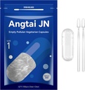 Üres kapszula mérete 1 - Tiszta tölthető vegetáriánus kapszula (100 gróf) Méret 1 Üres Pullulan kapszula két Micro Lab kanál, - Veggie kapszula üres kapszula DIY Saját kiegészítők