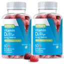 Viteey D3-vitamin Gumik felnőttek számára & Teens - 5000 NE, 125mcg, Ultra Strength - Joint & Muscle Health, Immune Boost - Chewable D-vitamin Gumies - Vegetáriánus, Zselatin mentes - Ízesített Berry Flavored