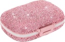 Cuki Pill Organizer Kis Bling Pill Case Purse Medicine Vitamin Container Holder Daily Pill Box Container for Women Travel Medicine Kit (Rózsaszín)