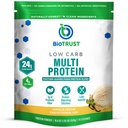 BioTrust Low Carb fehérje por - Természetes és finom savó & Casein Blend a Grass- Fed Hormon Free Cow - Nem GMO, Soy Free, Gluten Free, Hormon Free (Vanilla)
