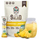 Salud 2- in- 1 hidratációs csomagok + immunis elektrolitok por, ananász - Agua Fresca Drink Mix, Elderberry, Dairy & Soy Free, Non-GMO, Gluten Free, Vegan, Alacsony kalóriatartalmú, 1g Sugar (15 Servings)