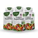 Organic Superfood Zöldségek Gyümölcsök és zöldségek Komplexum - A legjobb étrend-kiegészítő 14 Zöldek & 14 Gyümölcsök & Zöldségek Alfalfa Gazdag antioxidáns szerves összetevők Non-GMO (180 Count Pack 3)