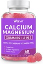 Sugar Free Calcium Gumies Supplement 600mg, Kalcium Magnézium Cink Gumik D3 K2-vitaminnal, Kálium, Magas abszorpció CA Gumi Csont, Fogak és Izom