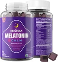 Melatonin Gumies 3mg 5mg 1 mg - Egészséges nyugodt ciklus támogatás 5HTP, L- Theanine, Lemon Balm, Kamilla, Szenvedély Virág, D3 vitamin Immuntámogatás - Alacsony cukor, Zselatin mentes, Vegán - 60 Counts