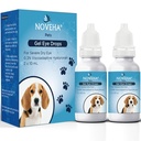 NOVEHA Pet Gel Eye Drops mit 0,3% Viscoadaptive Hyaluronan | Augenlösung für schwere trockene Augen - Lang anhaltende Hydration, Reduziert Nuisanz, Quellung und Trockenheit - Augenschmiermittel für Hunde und Katzen (2x10mL)