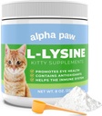Alpha Paw - Human Grade for Pets - Macska lizin kiegészítés - Extra Servings 5- 10 hónapos ellátás - Természetes lizin (8 Ounces / 227 Grams)