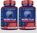 Neuro Plus Brain & Focus Formula - Nootropic Brain Booster Supplement, Supports Brain Health, Mental Clarity & Focus - Enhances Concentration & Mental Energy - 120 kapszula (2)