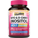 Inositol kiegészítés, Myo- Inositol & D- Chiro Inositol termékenységi kiegészítők nők számára, 40: 1 Ideális arány, hormonegyensúly és petefészek támogatás, 120 Vegán kapszula