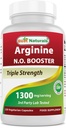 Legjobb természetes L- Arginine NO Booster Triple Strength 1300 mg Serving 120 Veg kapszula - L- Arginine, AAKG, L- citrullin, Beet Powder